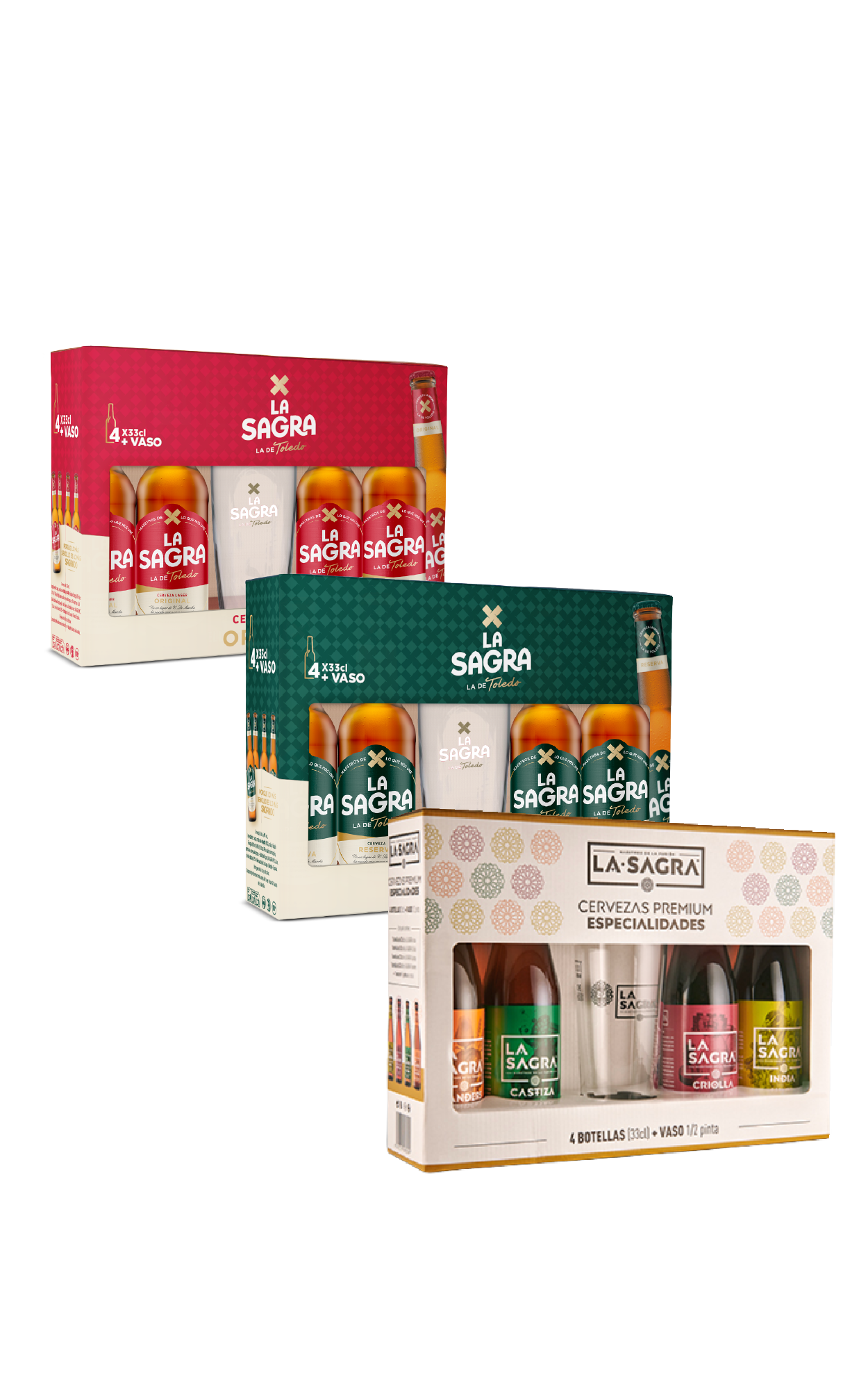 Multipack 3 packs + vaso<br><span>3 x 4 botellas 33 cl + vaso</span>