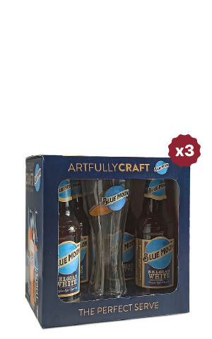 PACK 4 BOTELLAS BLUE MOON + VASO