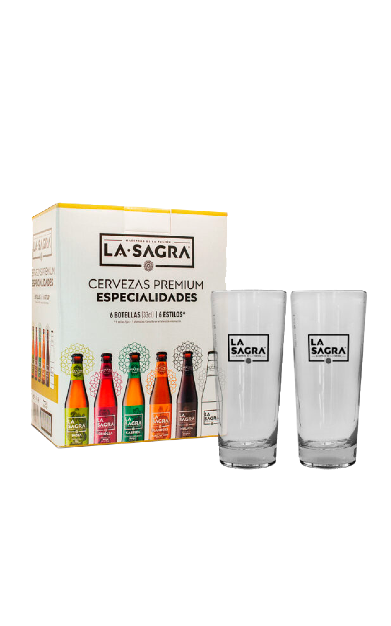 PACK DEGUSTACIÓN 6 ESTILOS + 2 VASOS