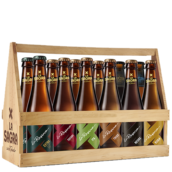 Cesta de degustación de 12 cervezas