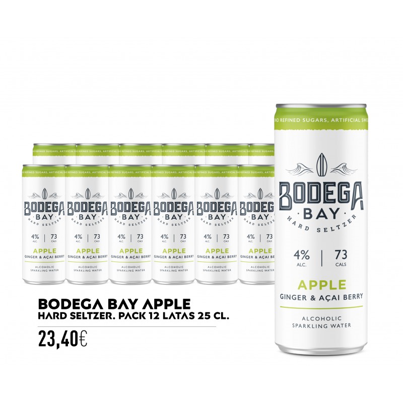 Bodega Bay - Hard Seltzer. Apple - Ginger & Acai Berry